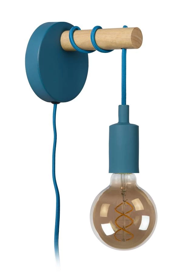 Lucide POLA - Lámpara de pared Infantil - 1xE27 - Azul - apagado
